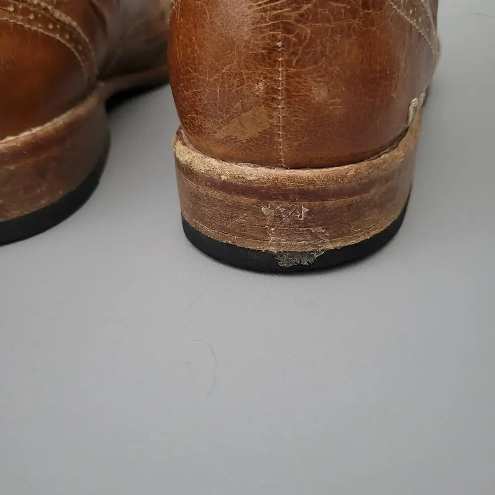 Bed Stu Corsico II Benchmade Wingtip Oxfords Brown Leather Shoes Mens 12 - Picture 8 of 13